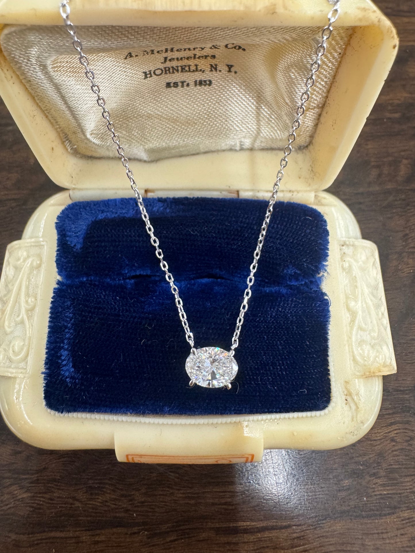 1ct lab grown diamond necklace