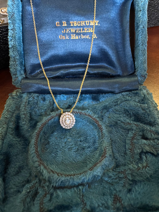 .40ct Diamond double halo pendant