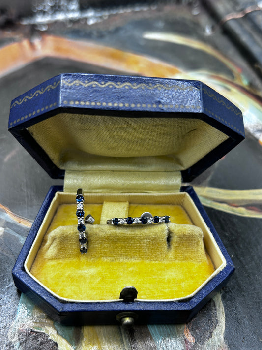 Sapphire and Diamond Hoops