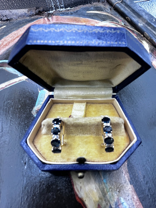 Diamond and Sapphire Hoops