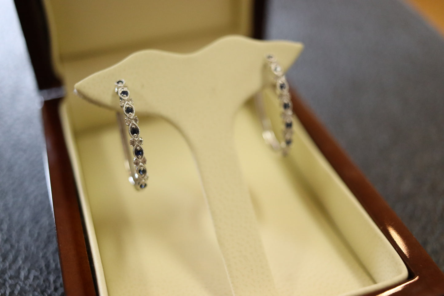 .18ct Diamond and Sapphire Hoop Earrings