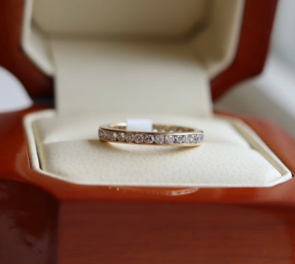 14k Yellow Gold Eternity Diamond Band